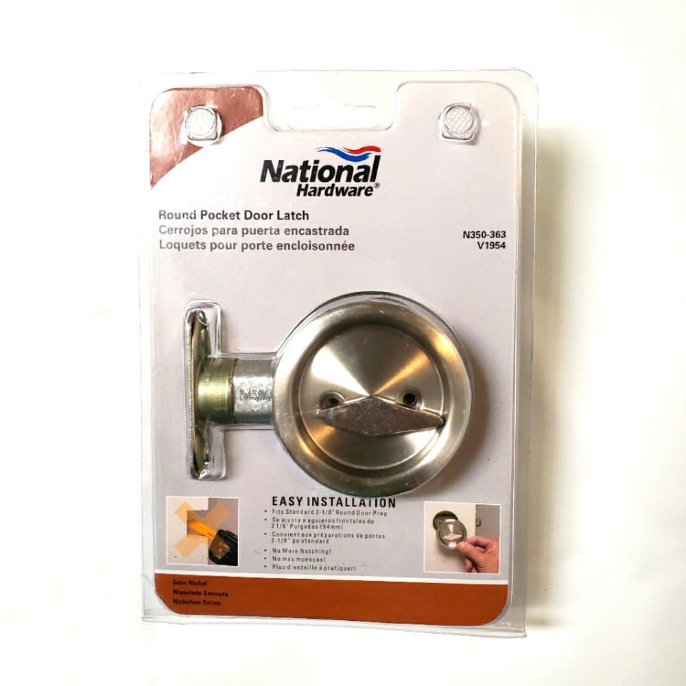 National hardware round pocket door latch NWT